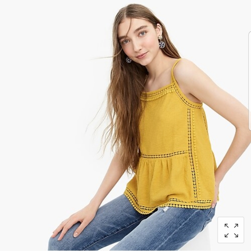 Textured Crepe Embroidered Tank